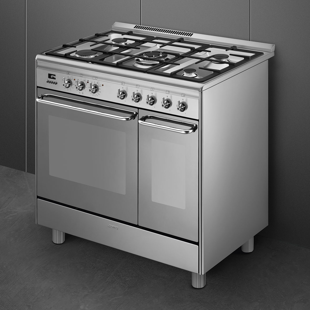 Smeg 90cm Dual Fuel Range Cooker Stainless Steel
